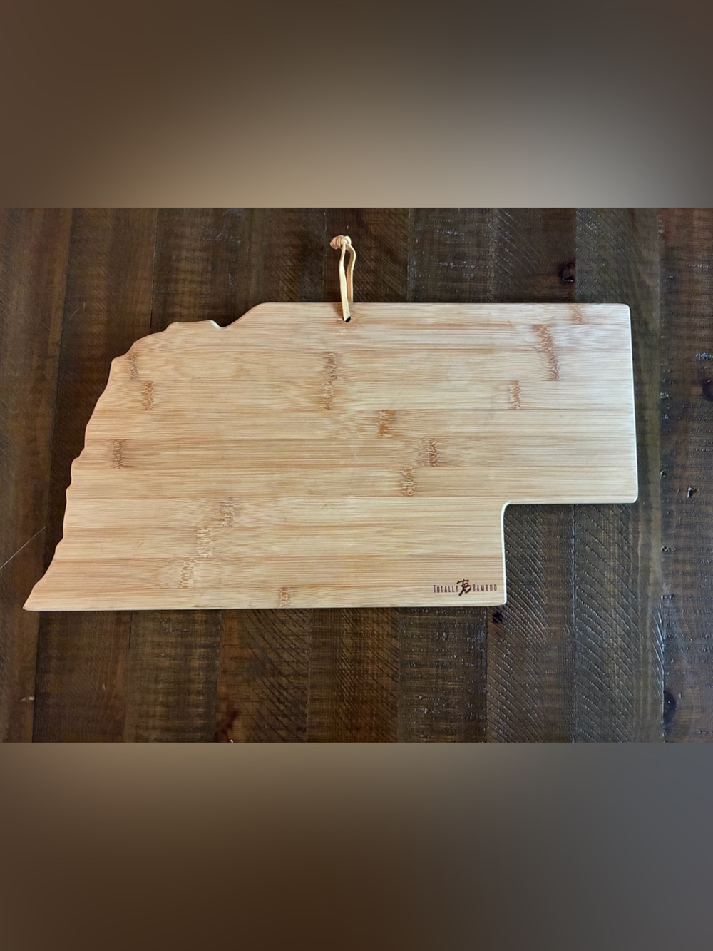 Nebraska-shaped Bamboo Serving/Charcuterie Board - Natural Light Wood - Picture 2 of 4